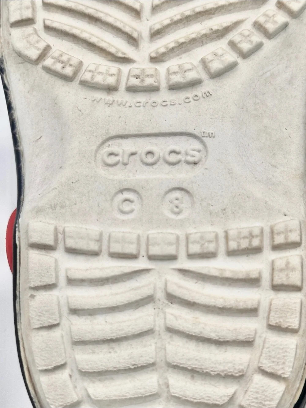 Toddler 8 White and Red Snoopy CROCS